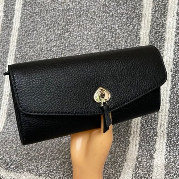 kate spade Handbags - Kate Spade Marti Large Slim Flap Wallet Black